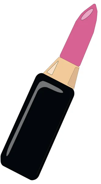 Pink læbestift med et spor på en hvid baggrund Makeup Studio logo design skabelon - Stock-foto