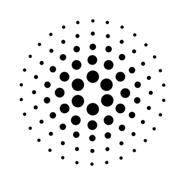 抽象円の同心円ベクトル図異なるサイズの黒い点 — ストック写真