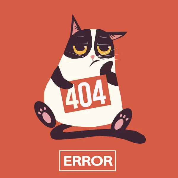 Funny illustration about programmers Funny Cat Graphic of page 404 error vector