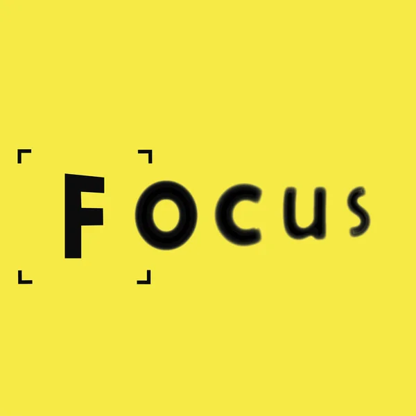 Phrase Focus Focusing Screen Yellow Background Vector Illustration — Stock Photo, Image