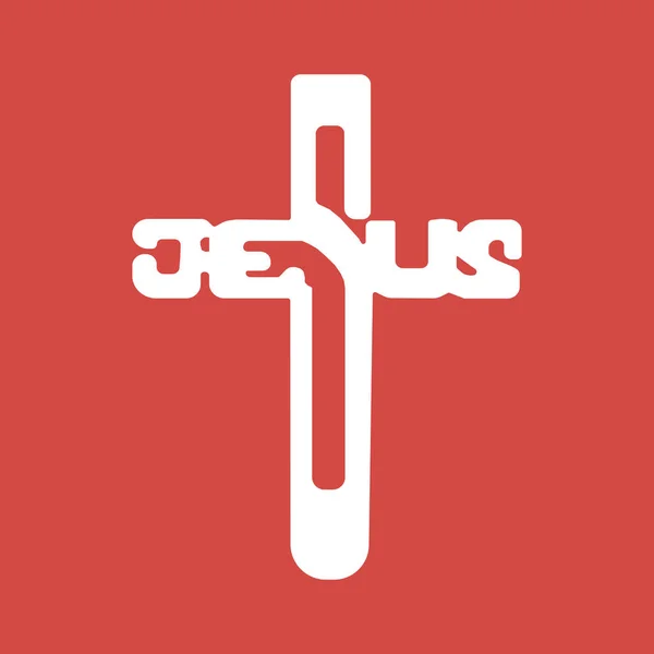Elvont Tervezett Logó Ikon Krisztus Jézus Piros Háttér Húsvét Illusztráció — Stock Fotó