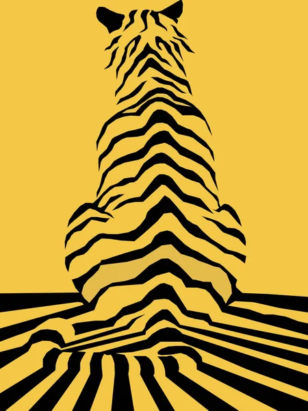 Vector Abstracto Ilustración Tigre Nuevo Estilo Arte Línea Negra Diseño — Foto de Stock