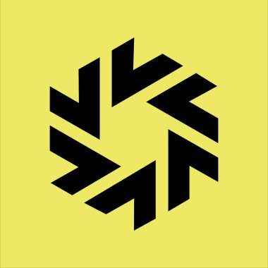 Daire logosunda minimalist geometrik tasarım çizgileri. Basit şekil, Siyah ve Beyaz renk vektörü çizimi