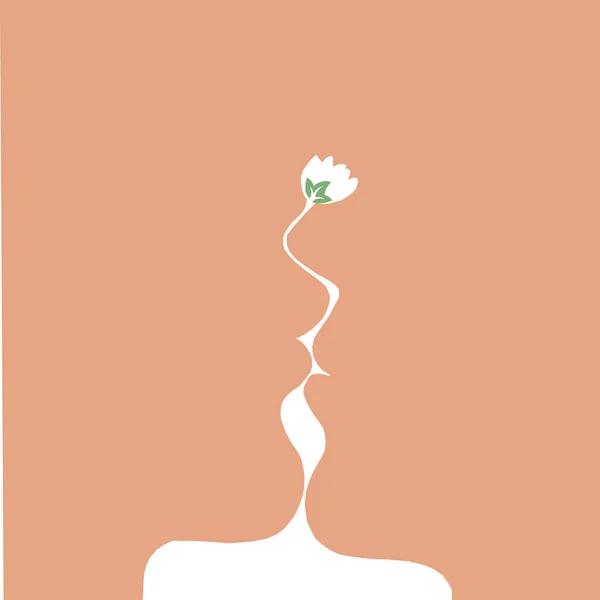Tendresse Couple Baiser Visages Concept Idée Fleur Icône Logo Pêche — Photo