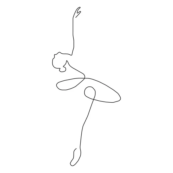 Ciągłe Rysowanie Sztuki Linii Balerina Tancerki Baletowej Ilustracja Wektora Proste — Zdjęcie stockowe