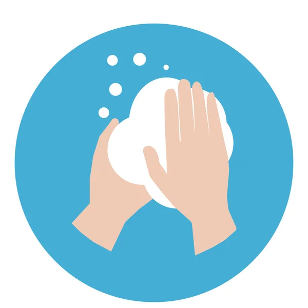 Waschen Sie Sich Die Hände Symbolvektorabbildung Auf Blauem Hintergrund — Stockfoto