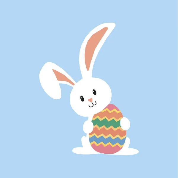 holiday Easter rabbit with colorful egg letter art picture illustration vector