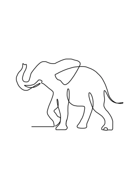 Dessin Continu Différentes Lignes Larges Symbole Marche Des Éléphants Logo — Photo