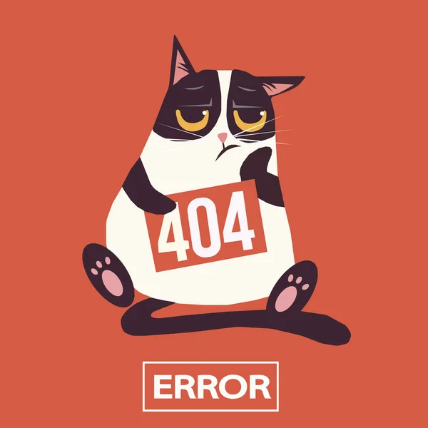 Programcılar hakkında komik bir illüstrasyon Sayfa 404 hata vektörünün komik kedi grafiği