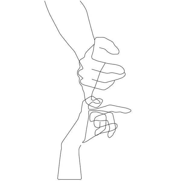 Αφηρημένα Χέρια Μινιμαλιστική Ονελίν Διανυσματική Συνεχόμενη Απεικόνιση Τέχνης Λευκό Φόντο — Φωτογραφία Αρχείου