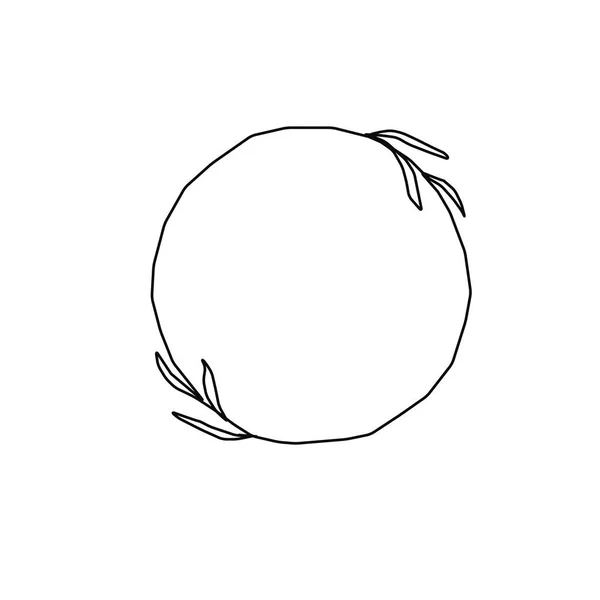 单边形花环 白色背景图解向量上的标志图标用叶子 — 图库照片