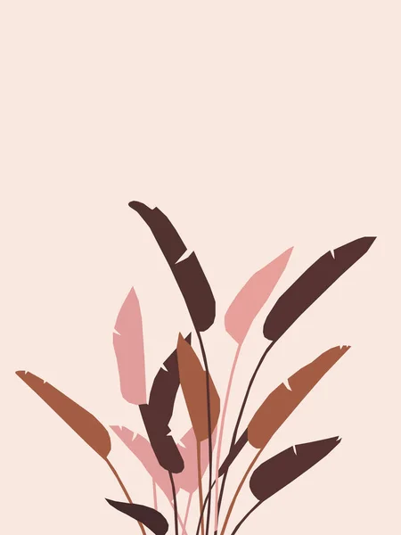 Рослини Квіти Шаблон Рожевий Персиковий Колір Пудра Фоні Проста Векторні — стокове фото