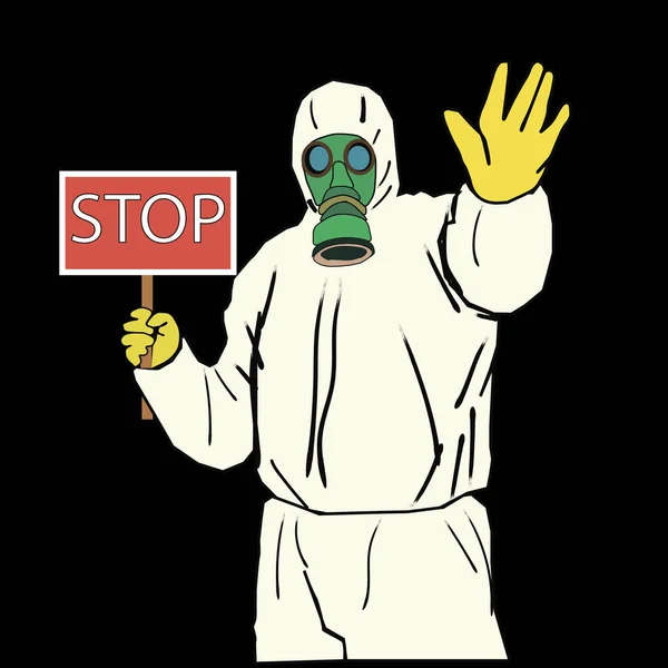 MERS-Cov - Orta Doğu Solunum Sendromu Coronavirüsü, Adam tehlikeli bölge çizim vektörünü durdurdu