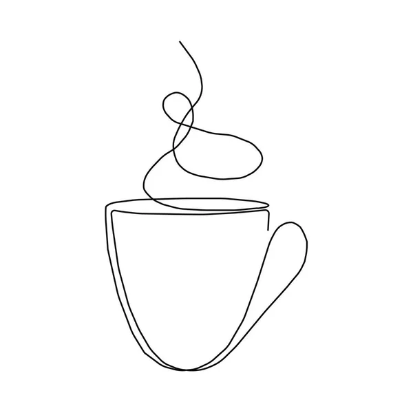 Desenho Linha Contínua Xícara Café Ilustração Vetorial Conceito Para Logotipo Fotografias De Stock Royalty-Free