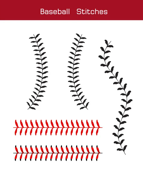 Coutures Baseball Sur Fond Blanc — Image vectorielle