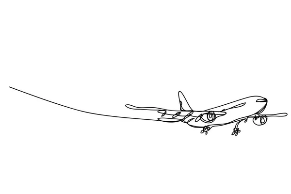 Plane Line Drawing Style Vector Design — 스톡 벡터