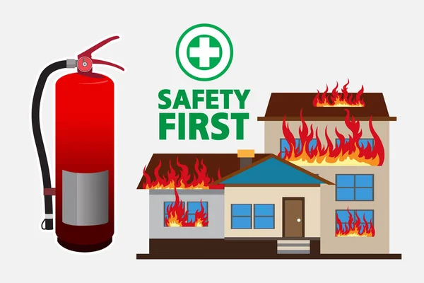 House On Fire, safety first — Stock Vector