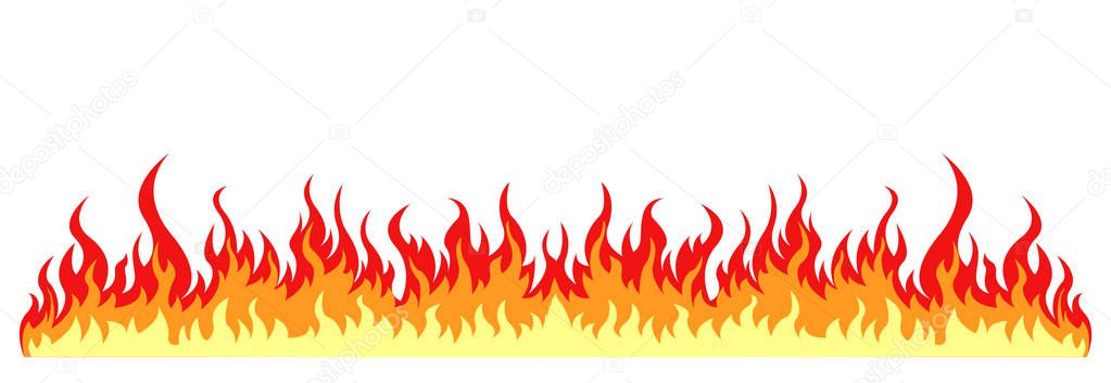 Fire flame on white background, vector design