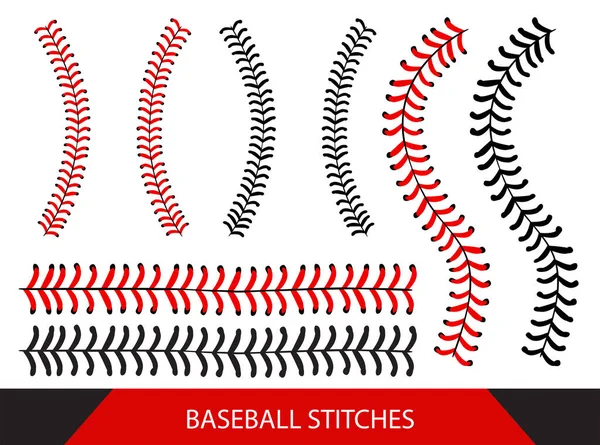 Stitches Beisebol Fundo Branco Design Vetorial — Vetor de Stock