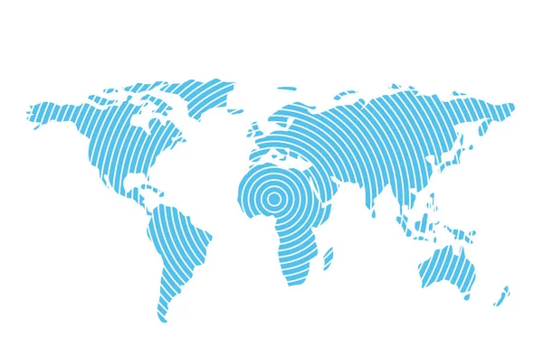 Mapa Mundial Curva Del Círculo Azul Ilustración Vectorial — Archivo Imágenes Vectoriales