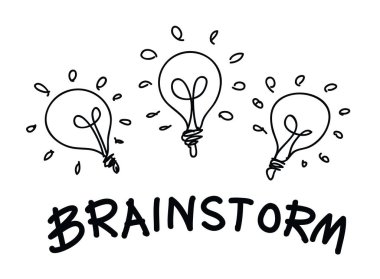 Beyin fırtınası yaratıcı fikir, başarı konsepti, lamba vektör tasarımı