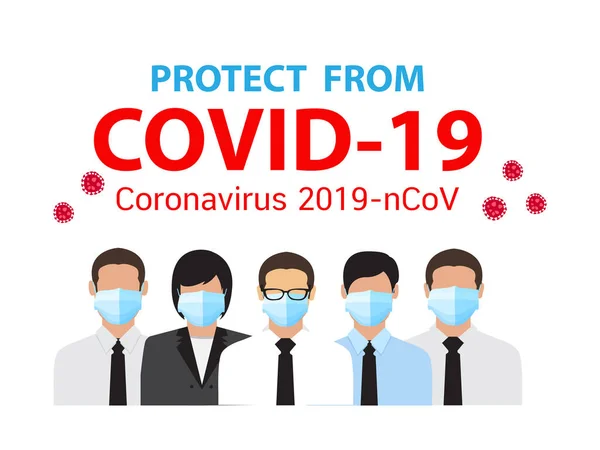 Covid Doença Coronavirus 2019 Ncov Conceito Máscara Proteção —  Vetores de Stock