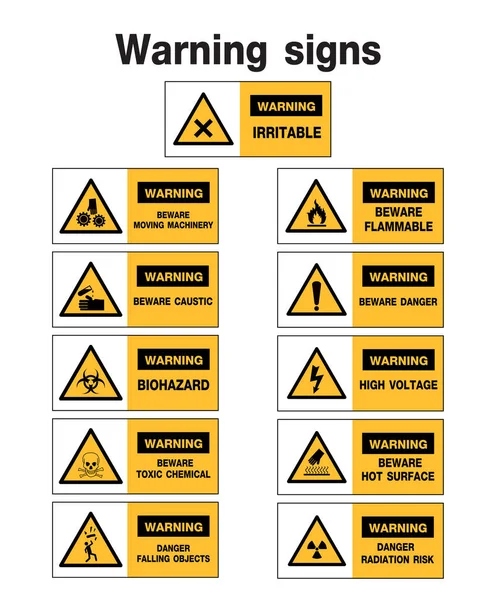 Warnschild Bausymbole Vektordesign — Stockvektor