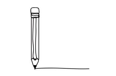 Beyaz arkaplanda kalem çizimi, çizgi çizim biçimi, vektör tasarımı.