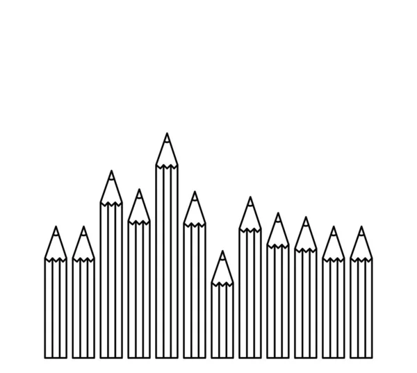 鉛筆のスケッチ白い背景の線画ベクターデザイン — ストックベクタ