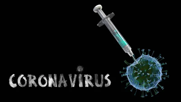 Syringe Liquid Medicine Shot Virus Cell Bokeh Background Corona Virus — Stock Photo, Image