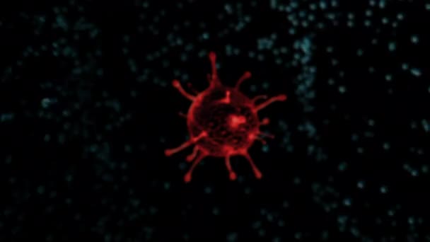 렌더링으로 프레임의 코로나 바이러스에 형태의 스프레이나 백신에 애니메이션 — 비디오