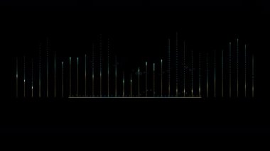 Grafiksel dijital dengeleyici hareketi 3d eşleştirme ile senkronize ses melodisi kompozit için alfa kanalı içerir.