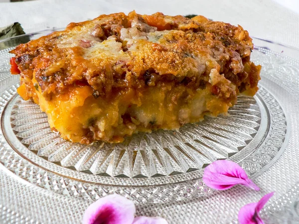 Torta Pastor Prato Britânico Tradicional Com Carne Picada Purê Batatas — Fotografia de Stock