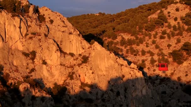 Mont Faron Toulon Var Fransa Teleferik Şehirden Mont Faron Tepesine — Stok video