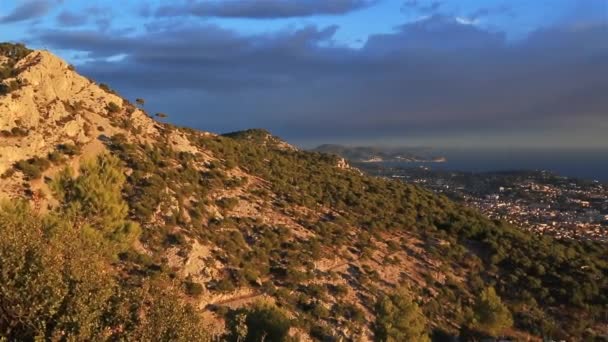 Toulon Var Paca Provence Γαλλία Πόλη Και Λιμάνι Από Mont — Αρχείο Βίντεο