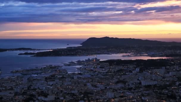 Toulon Var Paca Provence Frankrijk Stad Haven Van Mont Faron — Stockvideo