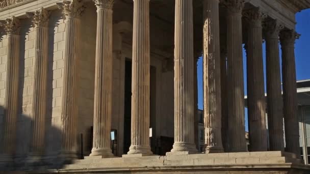 Nime Gard Occitanie Frankrijk Romeinse Tempel Gedateerd Ongeveer Achtergrond Carree — Stockvideo