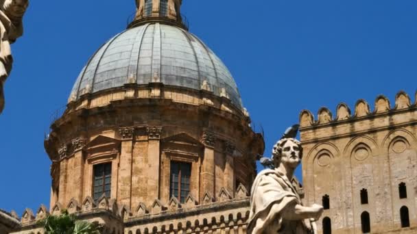 Katedralen Palermo Sicilien Italien Katedralen Romersk Katolsk Kyrka Som Grundades — Stockvideo