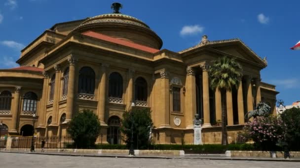 Teatro Massimo Vittorio Emanuele Piazza Verdi Palermo Sicilië Italië — Stockvideo