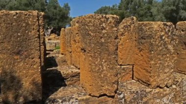 Agrigento, Tapınaklar Vadisi, Syracuse, Sicilya, İtalya. Tapınaklar Vadisi 'nde Yunan kalıntısı bulundu