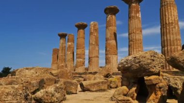 Agrigento, Tapınaklar Vadisi, Syracuse, Sicilya, İtalya. Juno Tapınağı M.Ö. 450 tarihli.