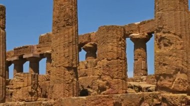 Agrigento, Tapınaklar Vadisi, Syracuse, Sicilya, İtalya. Juno Tapınağı M.Ö. 450 tarihli.