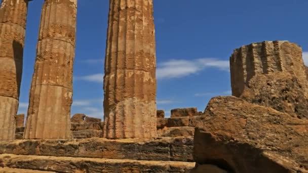 Agrigento Valle Los Templos Siracusa Sicilia Italia Templo Juno Está — Vídeo de stock