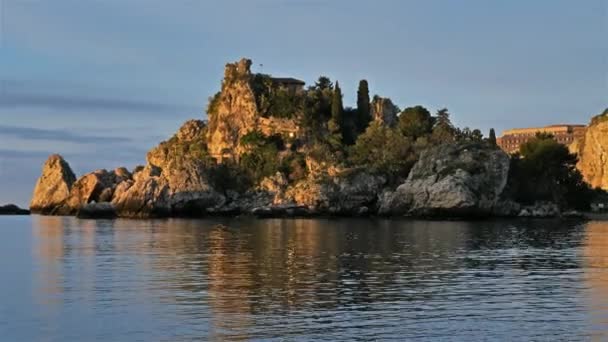 Taormina Isola Bella Sicilië Italië Isola Bella Een Klein Eiland — Stockvideo