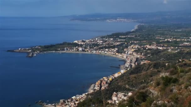 Taormina Sicily Italy View Taormina Bay — Stock Video