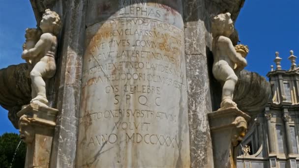 Catania Sicilia Italia Piazza Duomo Fachada Del Duomo Giovanni Battista — Vídeo de stock