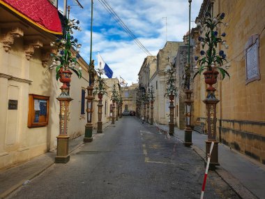 Rabat, Malta Majjistral - Malta  March 10, 2019:  Preparations for FEAST OF ST. JOSEPH to celebrate on March 19th - Public Holiday