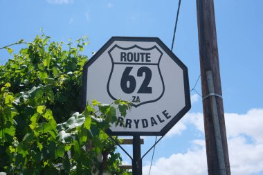 Sign of Route 62 in Barrydale South Africa clipart