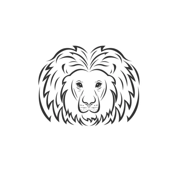 Vector image of an Lion black and white. design style. animal. a — Stock Vector