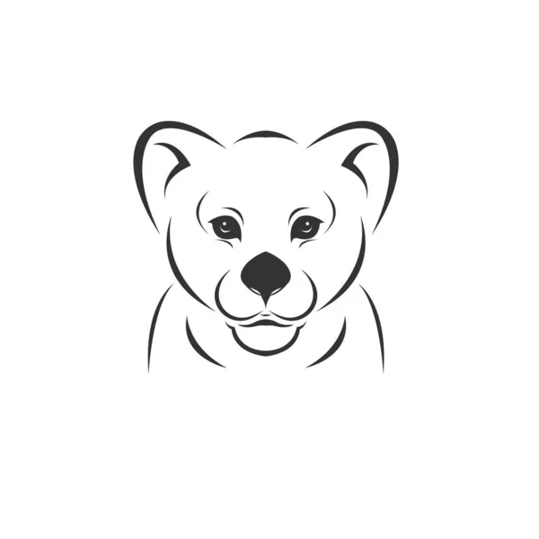 Vector image of an Lion black and white. design style. animal. a — Stock vektor